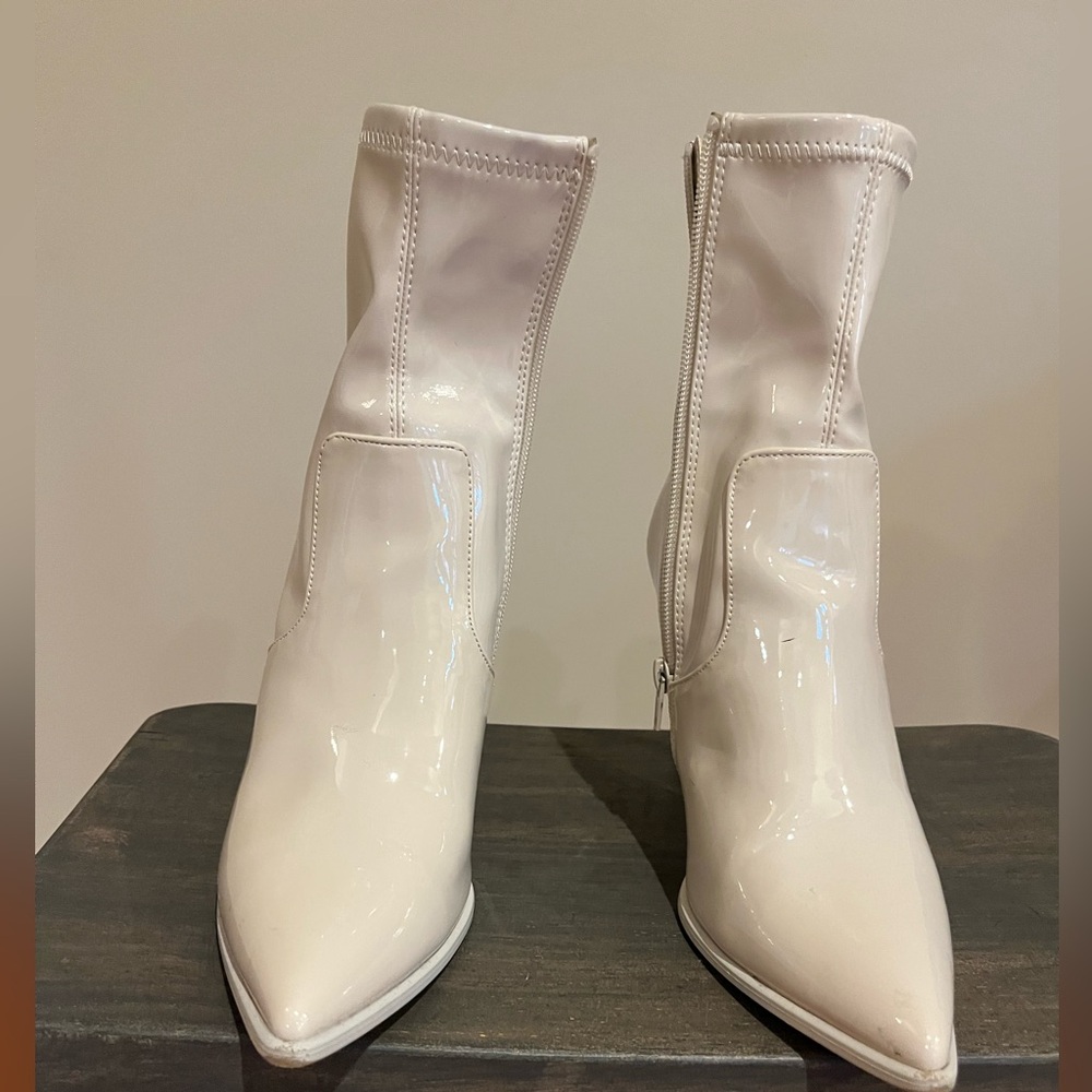 Stiletto faux leather boots